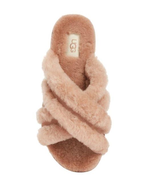 Ugg Pink Scuffita Genuine Shearling Slide Slipper