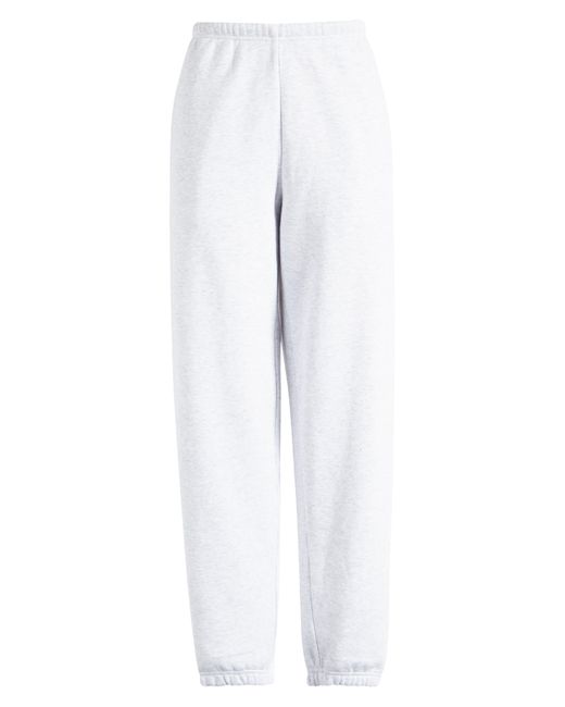 Skims Revised Classic Cotton Blend Fleece Sweatpants in White | Lyst