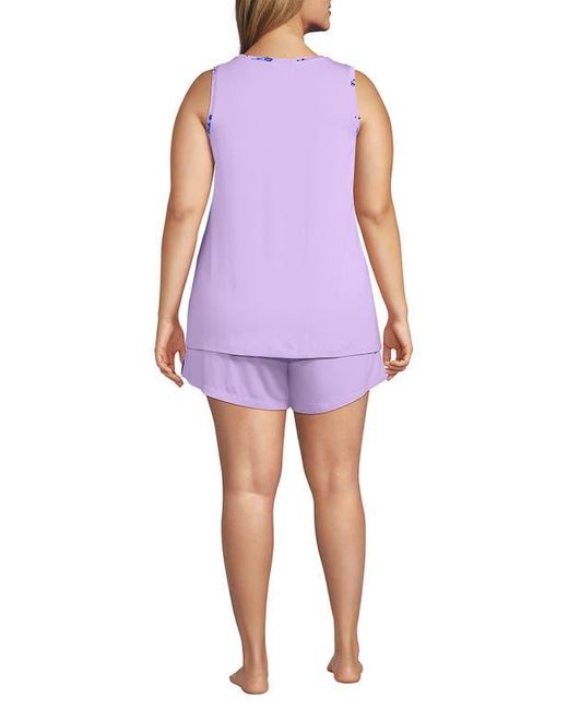 Lands' End Purple Cooling 3 Piece Pajama Set