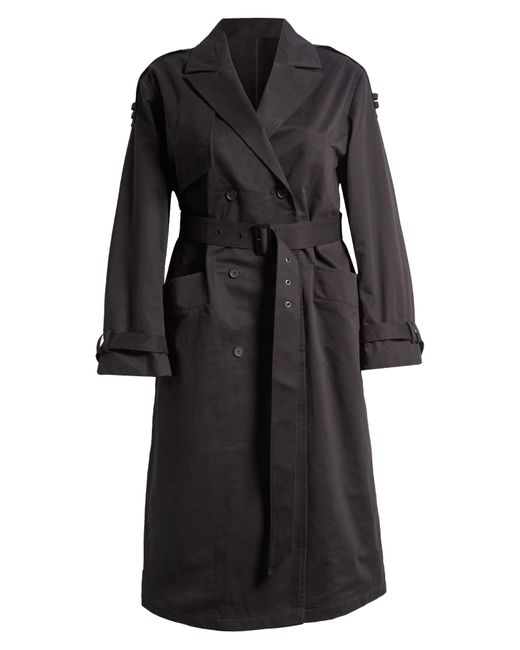 AllSaints Black Wyatt Cotton Trench Coat