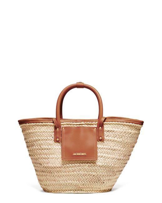 Jacquemus Le Panier Soli Woven Palm Basket Bag in Brown | Lyst