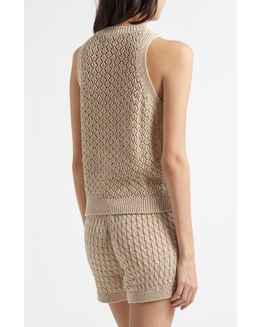 Eleventy Multicolor Sequin Open Stitch Sweater Tank