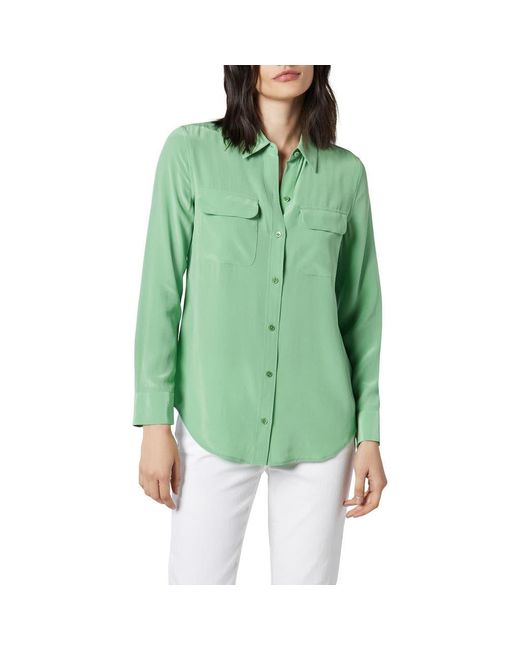 Equipment Green Signature Silk Button-Up Shirt