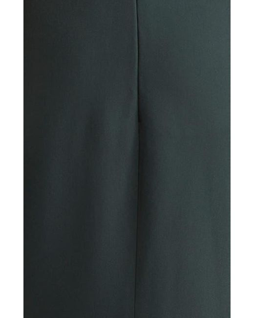 Victoria Beckham Black Gathered Waist Crepe Midi Dress