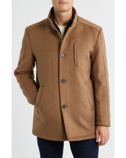 Johnston & Murphy Brown Upton Car Coat With Removable Bib for men