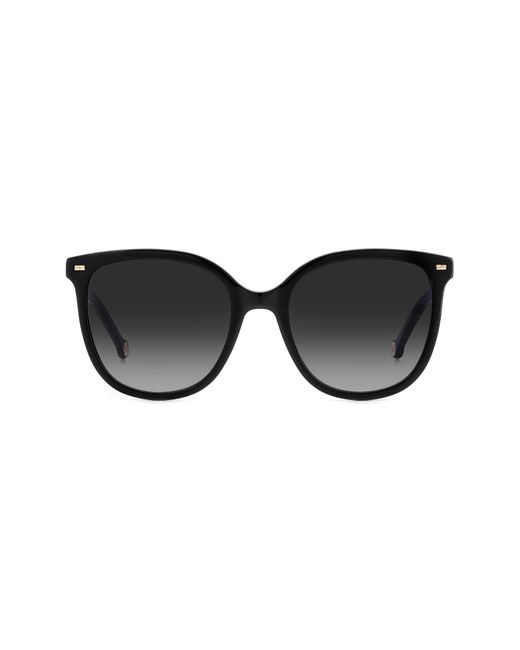 Carolina Herrera Black 55mm Round Sunglasses