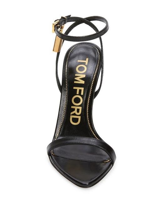 Tom Ford Black Padlock Pointy Toe Sandal