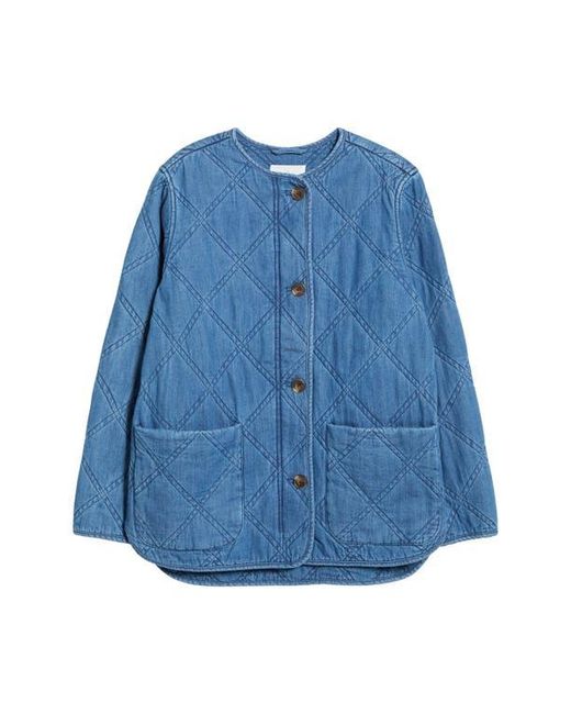 Caslon Blue Chambray Quilted Jacket