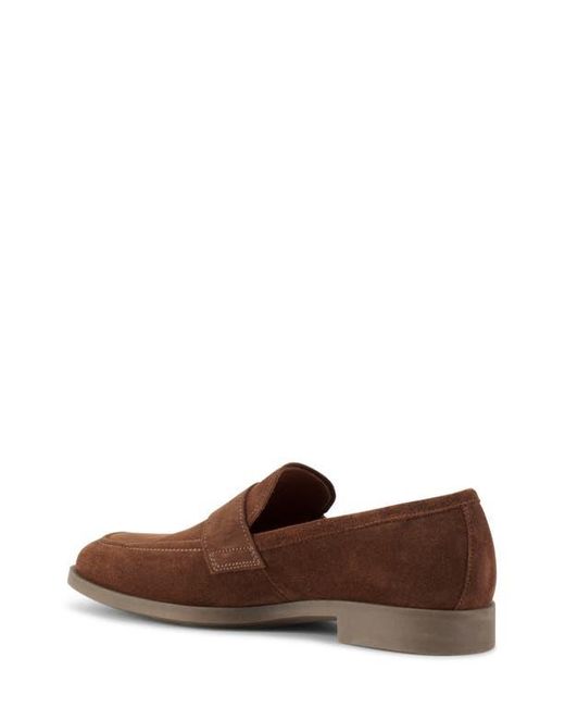 Vagabond Brown Troy Square Toe Suede Penny Loafer for men