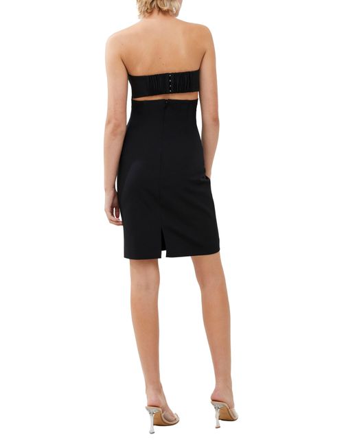 French Connection Black Echo Strapless Crepe Cocktail Dress