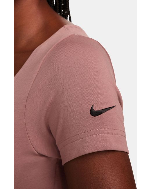 Nike Multicolor Essentials Swoosh Taping Crop T-shirt