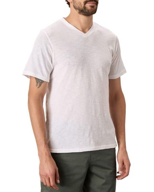 Pact White Organic Cotton Featherweight Slub V-Neck Tee for men