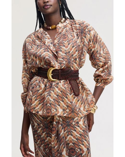 Sam Edelman Brown Print Top