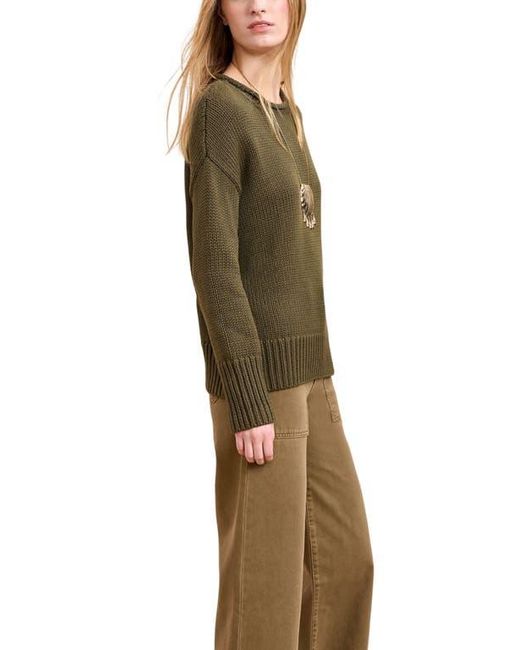 La Ligne Green Solid Marina Sweater