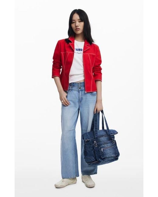 Desigual Blue Big Denim Backpack