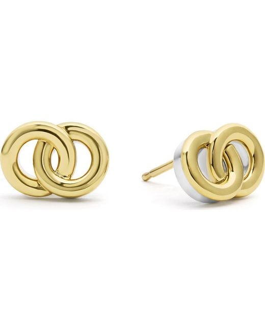 Lagos Metallic Interlocking Circle Stud Earrings