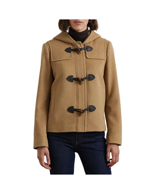 Ralph Lauren Toggle Front Wool Blend Jacket in Natural | Lyst
