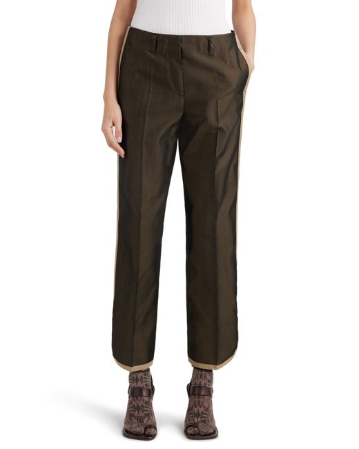 Dries Van Noten Black Track Stripe Cotton & Silk Blend Pants