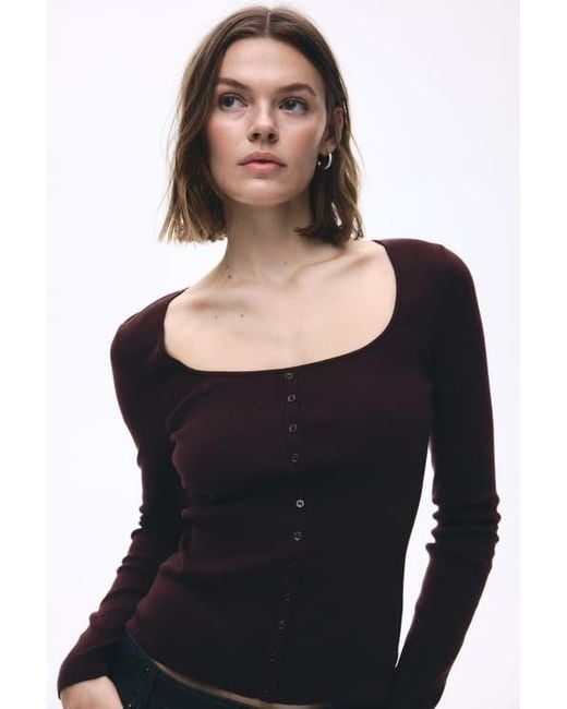 H&M Purple Square-Neck Top