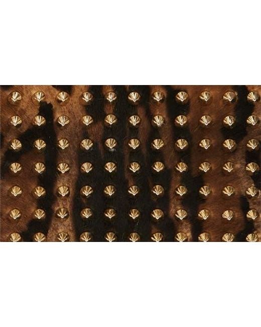 Christian Louboutin Gray Funky Studded Genuine Calf Hair Clutch