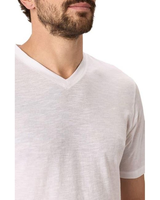 Pact White Organic Cotton Featherweight Slub V-Neck Tee for men