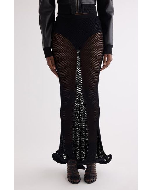 Givenchy Black Kickback Mesh Maxi Skirt