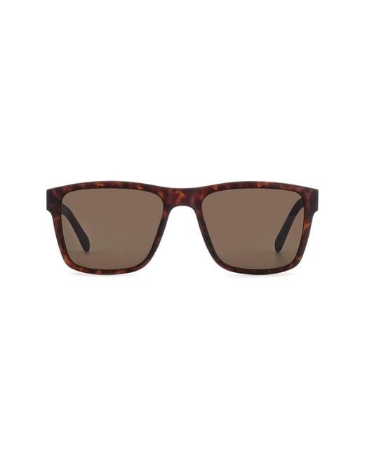 Fossil Brown 56Mm Square Sunglasses for men