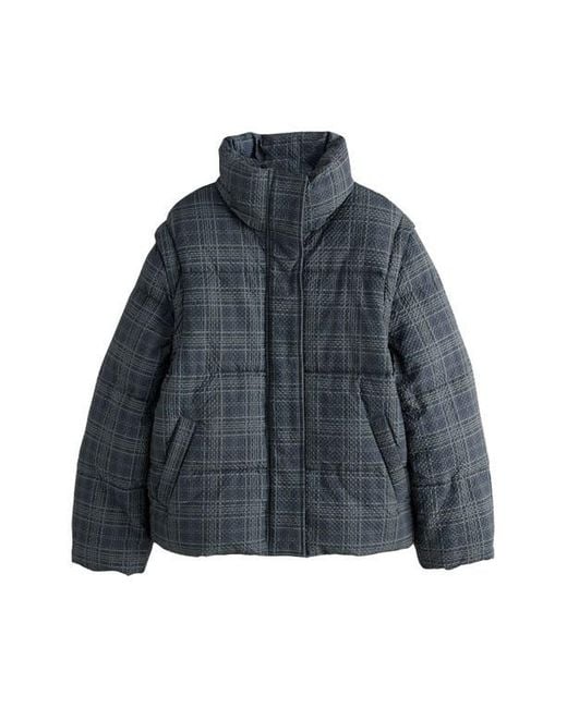 Next Blue Check Puffer Jacket