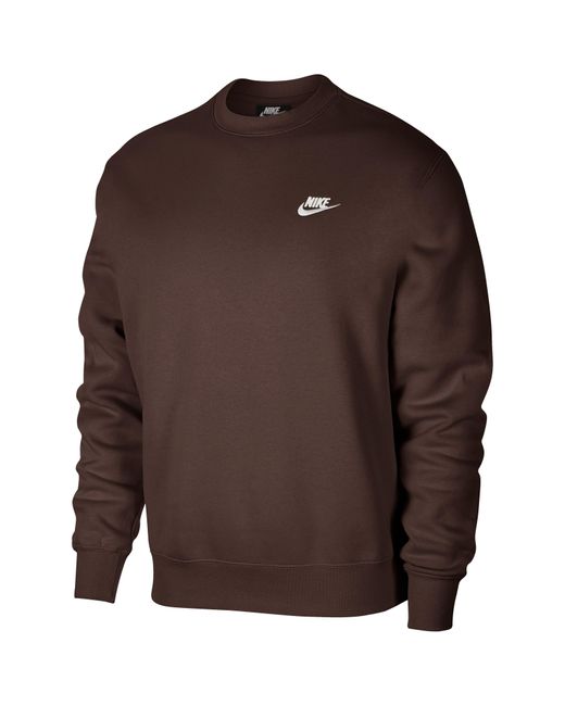 Nike Brown Club Crewneck Sweatshirt for men