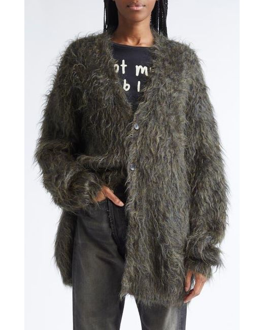 R13 Black Oversize Kid Mohair Blend Boyfriend Cardigan