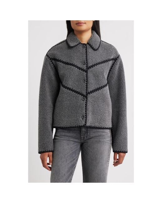 Ugg Gray Ellison Whipstitch Detail Jacket