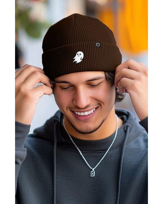 Alix Brown Ghost Beanie for men