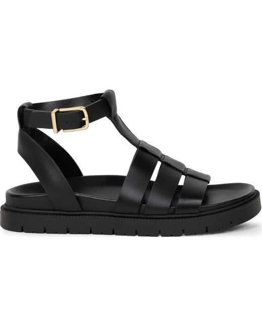 Bobbies Black Nellie Flat Sandals