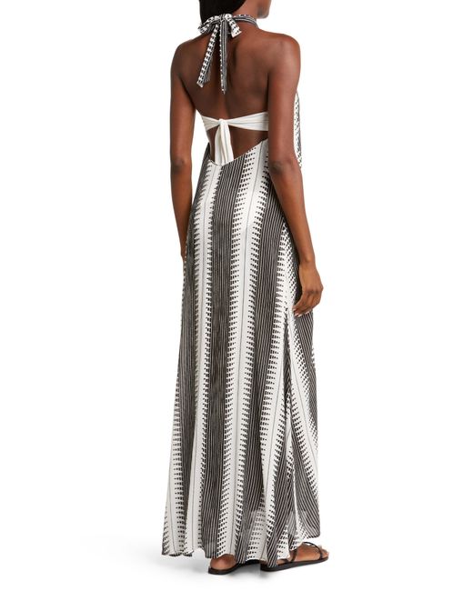 Elan Multicolor Halter Neck Cover-up Maxi Dress