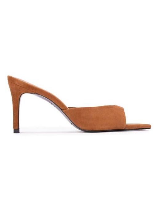 Black Suede Studio Brown Brea 80 Suede Mule