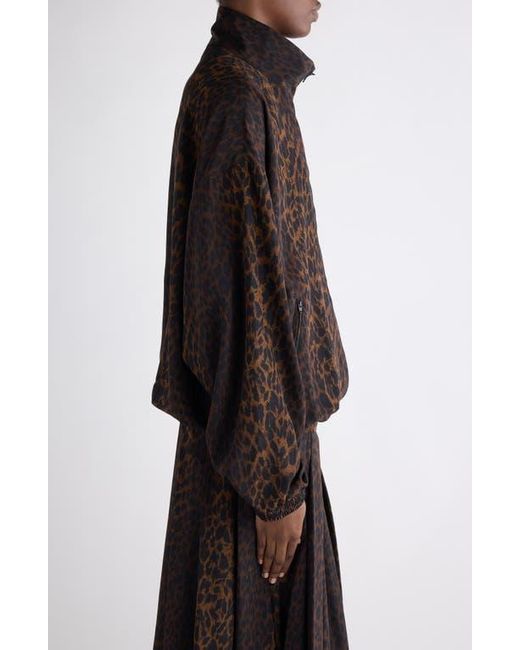 Balenciaga Black Oversize Leopard Print Tracksuit Top
