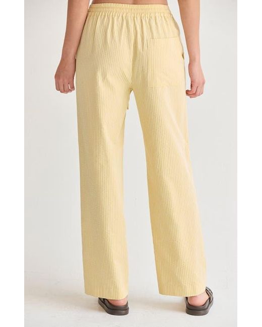 Crescent Yellow Textured Striped Drawstring Pants