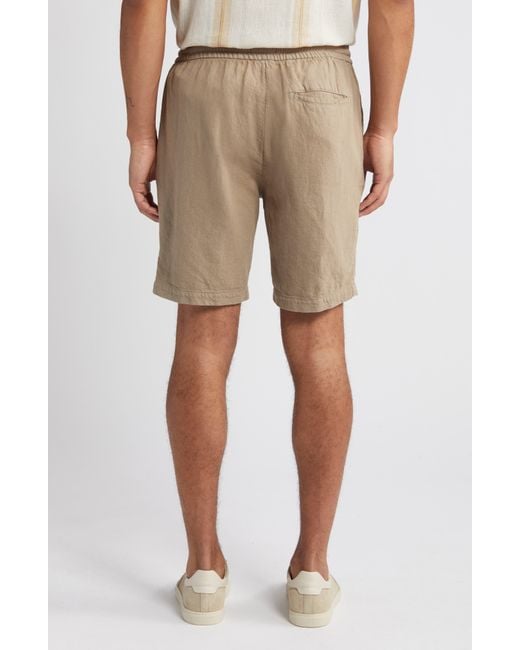 Rails Natural Archer Flat Front Cotton & Linen Shorts for men