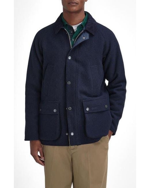Barbour Blue Bedale Wool Jacket for men