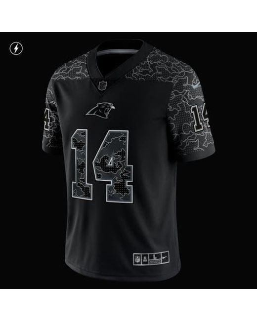 Nike Black Sam Darnold Carolina Panthers Rflctv Limited Jersey for men
