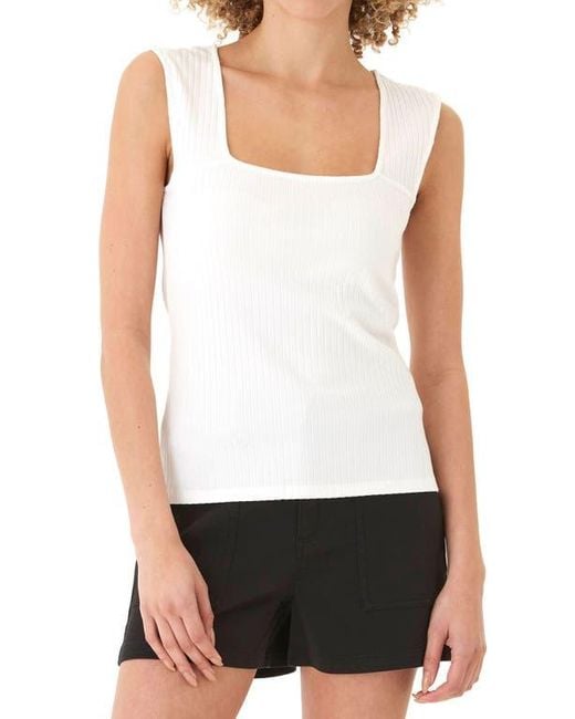 Threads For Thought White Leah Square Neck Rib Tank