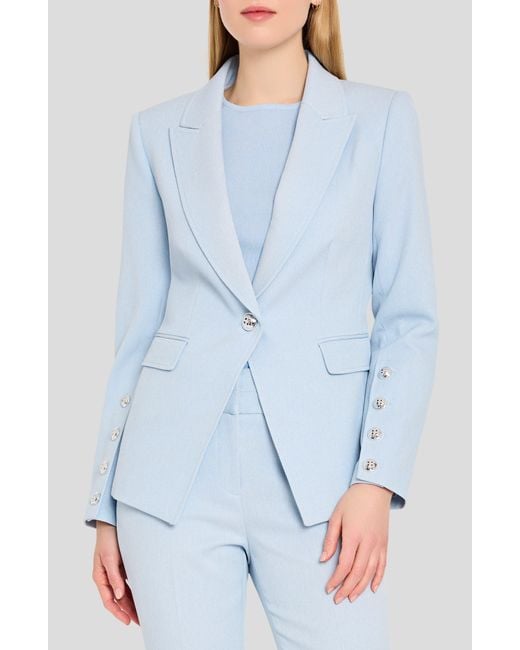 Tahari Blue One-Button Blazer