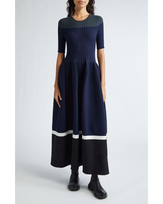 CFCL Blue Pottery Short Sleeve Sweater Dress