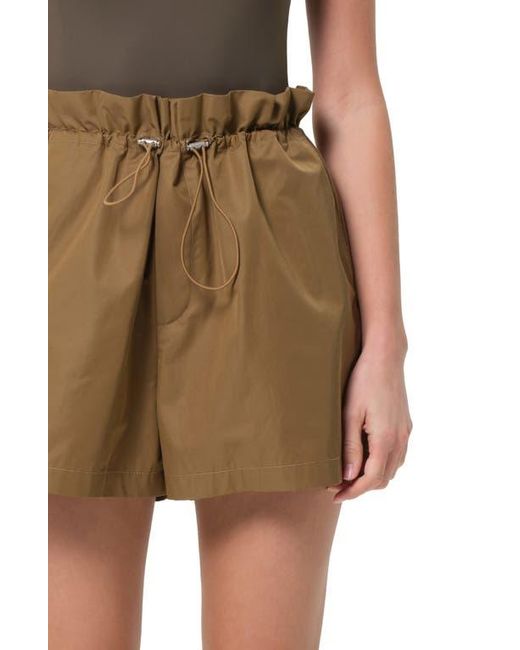 Agolde Natural Lydia Toggle Waist Cotton Blend Shorts
