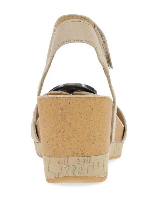 Dansko Natural Stella Ankle Strap Platform Wedge Sandal