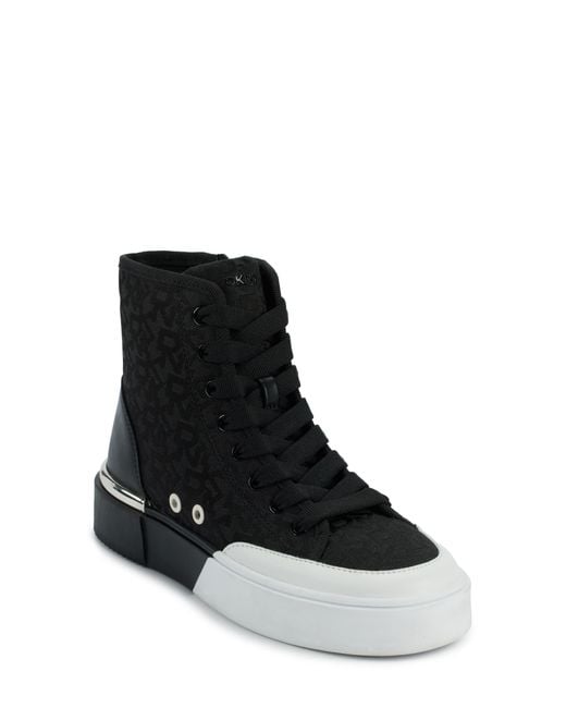 DKNY Black Bitsy High Top Platform Sneaker