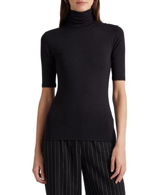 Ralph Lauren Black Jersey Turtleneck Top