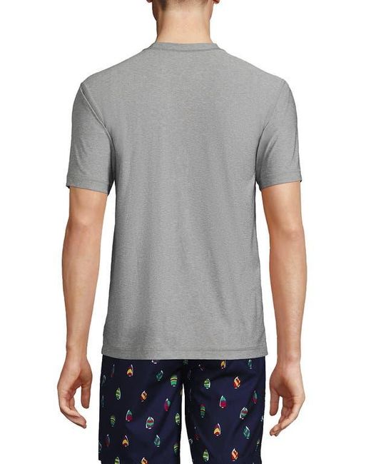 Lands' End Gray Short Sleeve Swim Tee Rash Guard for men
