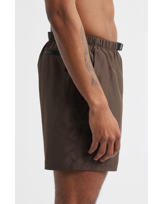 Nike Brown 5-Inch Cargo Swim Trunks for men
