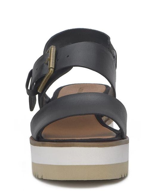 Lucky Brand Black Turoma Platform Wedge Slingback Sandal